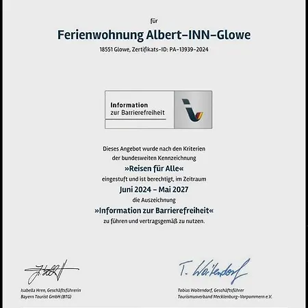 Appartamento Albert-inn-glowe - Barrierefrei & 3 Schlafzimmer & Strandkorb-saisonal & Sauna Im Haus & Fahrraeder, Bollerwagen & E-ladesaeule In Der Anlage Glowe